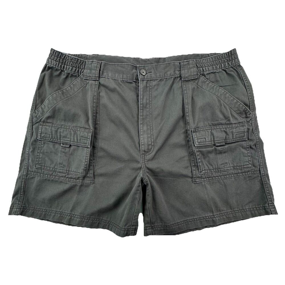 Mens Cargo Shorts Size 44 St Johns Bay Gray Utility Pockets Cotton